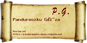 Pandureszku Géza névjegykártya
